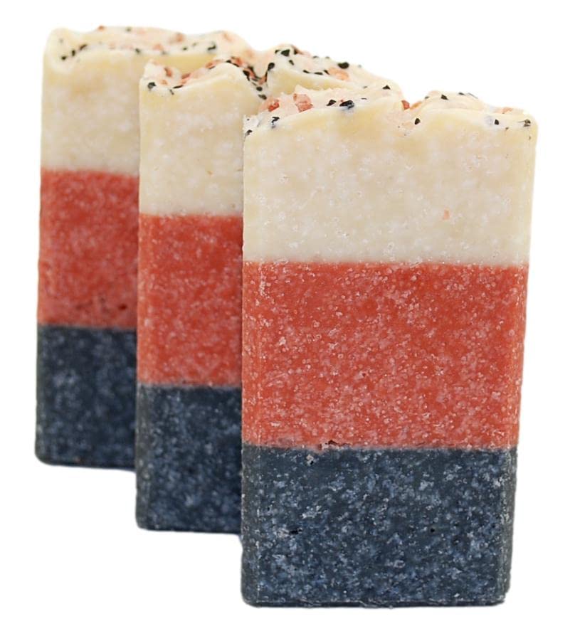 Traverse Bay Bath and Body,Three salts all natural handmade cold process bar soap, essential oil soap. 3 bar pack 16 + oz. Made in the USA