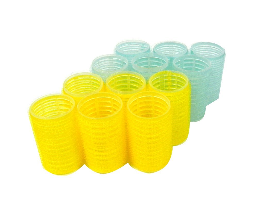 Large Self-Grip Hair Roller Assorted Colors (Pink, Yellow, Blue, Green) (Large)