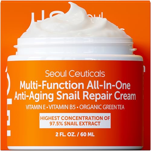 SeoulCeuticals Snail Mucin Moisturizer 97.5% - Korean Skin Care Snail Repair Cream - Day & Night Anti Aging K Beauty Skincare Cruelty Free 2oz Beauty and Personal Care SeoulCeuticals Default Title