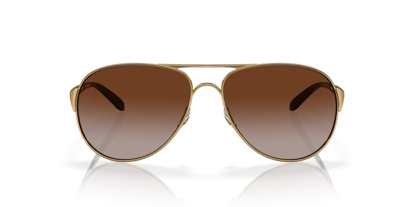 Oakley Women's Caveat Aviator Sunglasses,Polished Gold Frame/Dark Brown Gradient Lens,One Size