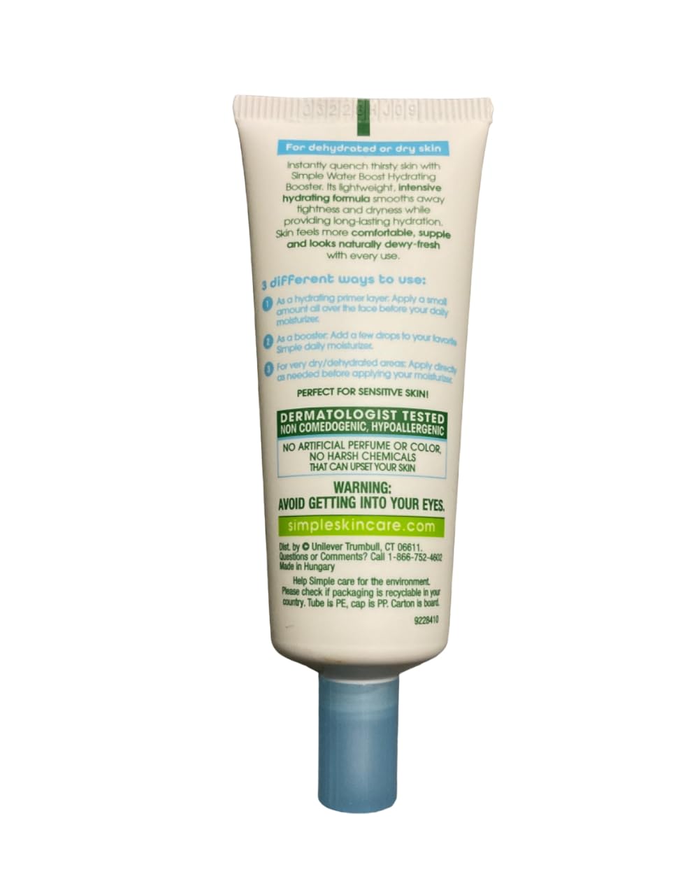 Simple Water Boost Hydrating Booster, Dry Sensitive Skin, 0.85 fl oz (Pack of 2)