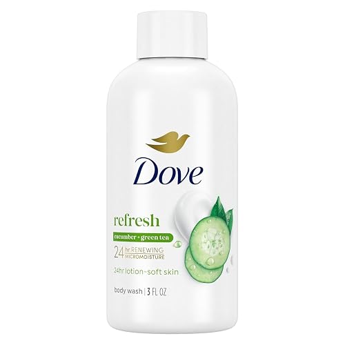 Dove Travel Body Wash, Refresh, Cucumber & Green Tea, Moisturizing for Lotion-Soft Skin, 3 Oz