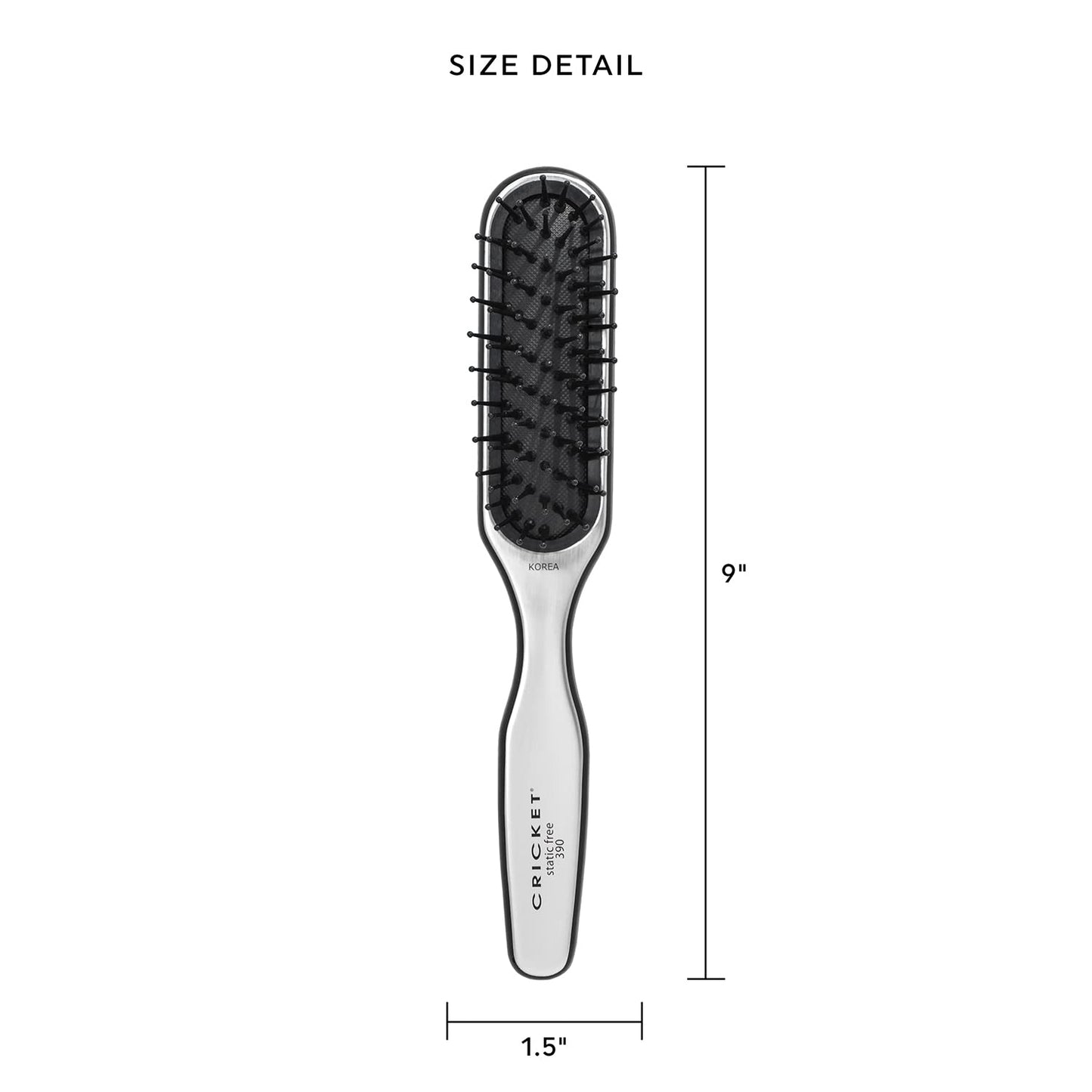 Cricket Visage 390 Sculpting Hair Brush - Anti-Static Nylon Bristles, Ultra-Soft Cushion Pad, Aluminum Finished Handle, Ideal for Styling