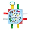 Baby Jack & Co 8x8” Learning Lovey Texas State Tag Stroller Toy for Babies - Crinkle Toys for Developing Five Senses - Learn About Capitals - Travel…