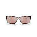 Costa Del Mar Womens Palmas Rectangular Sunglasses, Coral Tortoise/Copper Silver Mirrored Polarized-580P, 57 mm
