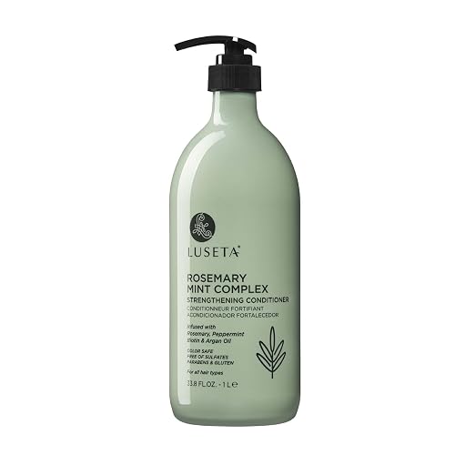 LUSETA Rosemary Mint Strengthening Conditioner Moisturizing and Nourishing Damaged Hair Thickening Formula for Thinning Hair, Detangles Strands