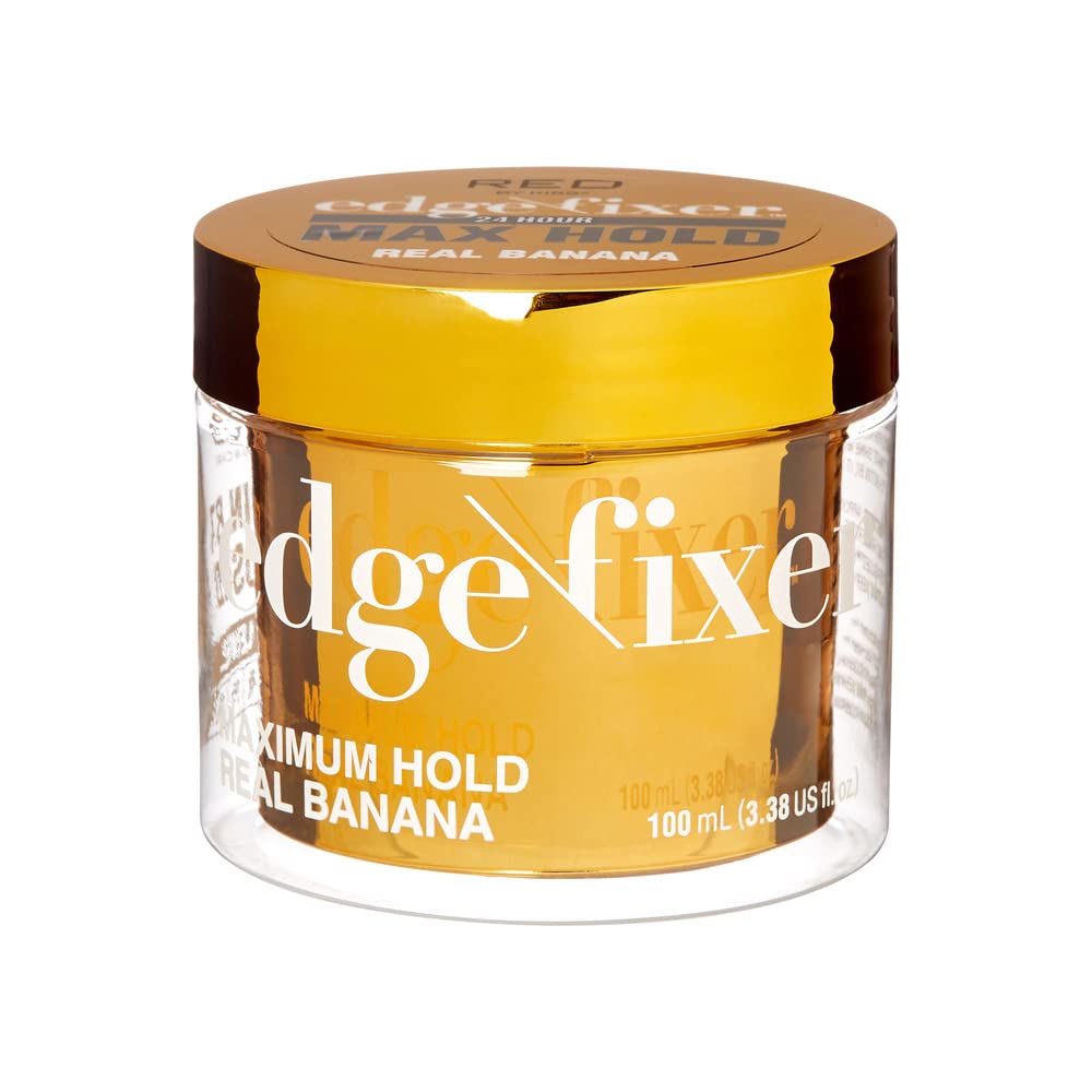 Red by Kiss Edge Fixer Hair Shine Gel, 24 Hour Max Hold, Non-Flaking, Biotin B7 Infused, Natural Styling, Professional Edge Control Wax, Perfect