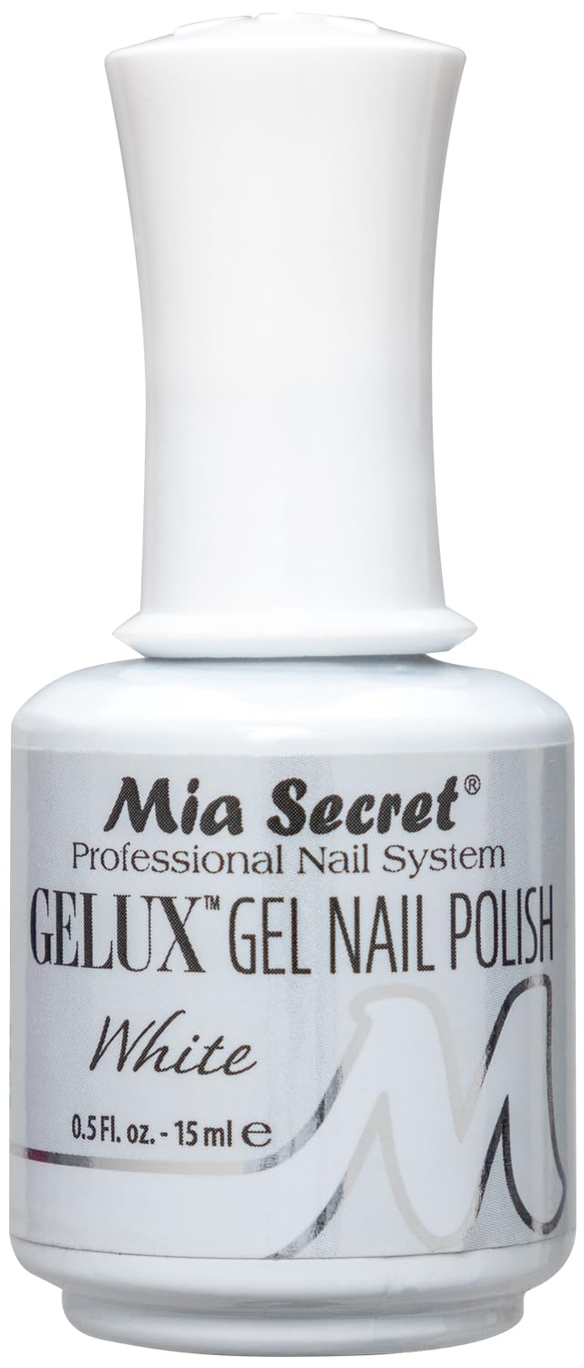 Mia Secret Gelux Soak-off Gel Nail Polish - Color White - UV Lamp Cured - Long-Lasting - Professional Gel Enamel