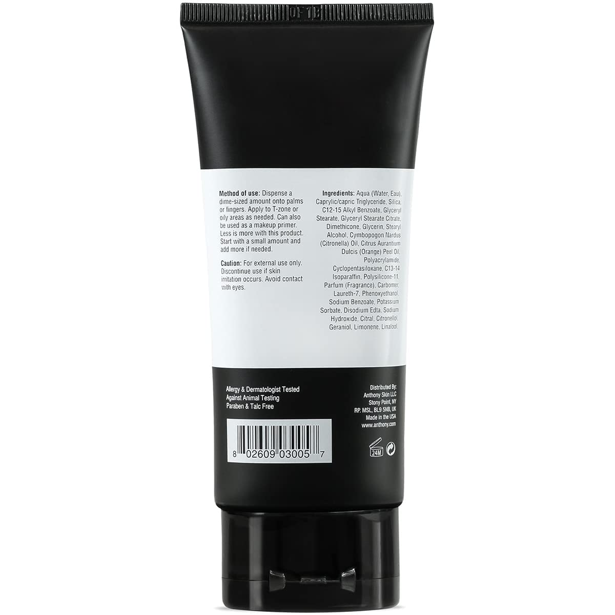 Anthony Instant Fix Oil Control for Men - Mattifying Lotion for Oily Skin - Moisturizer and Pore Minimizer Instantly Eliminates Shine - 3 Fl Oz