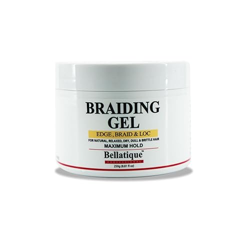 BELLATIQUE Edge, Braid, & Loc Maximum Hold Edge Control & Braiding Gel for Natural, Relaxed, Dry, Dull Hair - No Flaking, No Whitening, Fast Drying