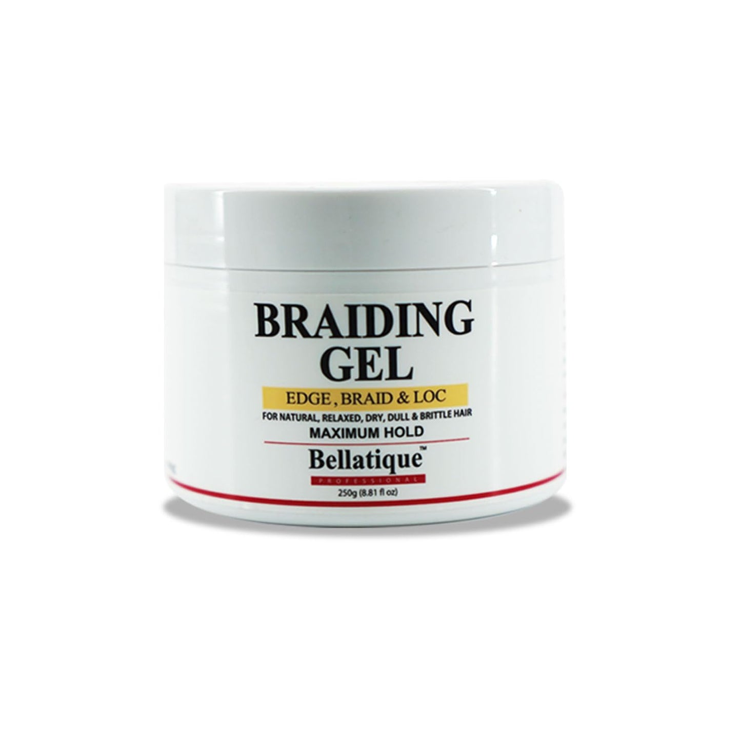 BELLATIQUE Edge, Braid, & Loc Maximum Hold Edge Control & Braiding Gel for Natural, Relaxed, Dry, Dull Hair - No Flaking, No Whitening, Fast Drying