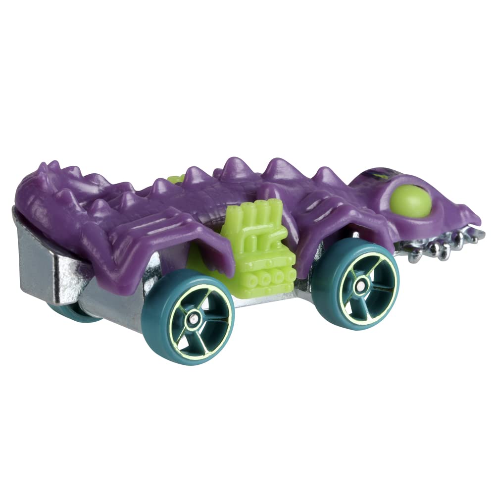 Hot Wheels Collectible Die-Cast Vehicle - Fangster ~ from HW Dino Riders Collection ~ Purple and Green Dinosaur Car
