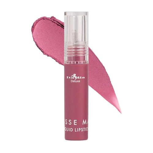 Italia Deluxe Pick 1 Mousse Matte Liquid Lipstick Comfortable Velvet Finish & Zipper Bag (190-10 : SWEETIE, Full Size)