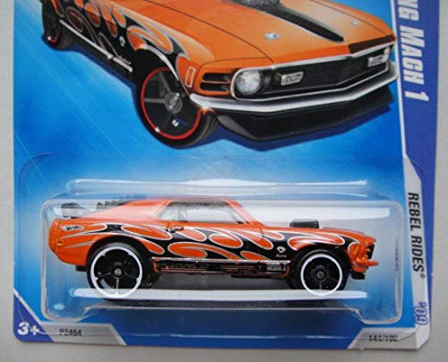 Hot Wheels 2009 Rebel Rides 8/10, Orange with Black Flames Mustang MACH 1 144/190