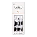 imPRESS Design, Press On Nails, Midnight Drive, Black and White, Short, Size, Squoval, Shape, Includes 30 Nails, Prep Pad, Instructions Sheet, 1