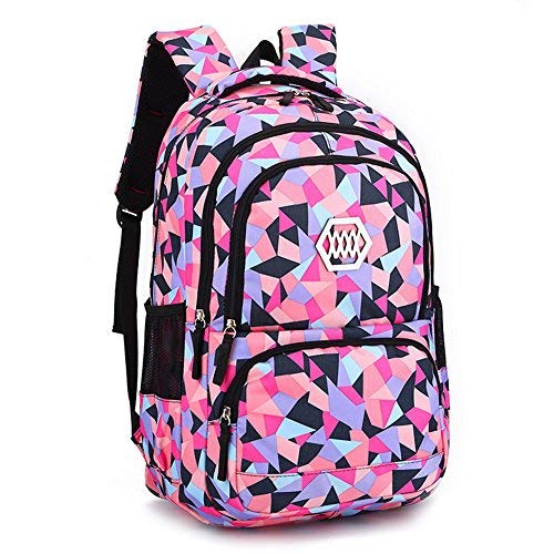 Yookeyo Elementary Schoolbag Geometric Pattern Backpack Junior High School Boys and Girls Daypack Travel Bag