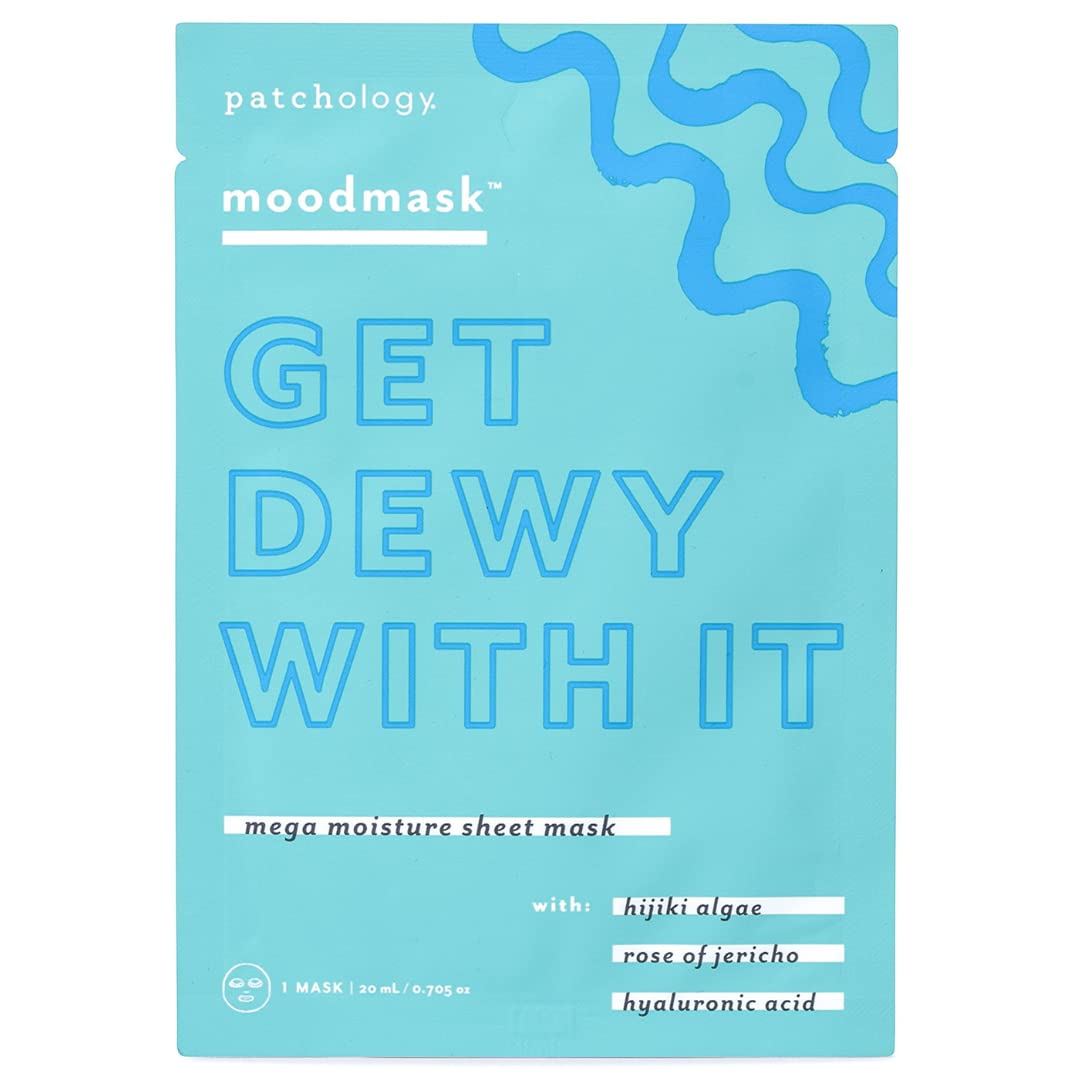 Patchology Moodmask Get Dewy With It Facial Sheet Mask - Men and Women Face Masks Skincare Sheet for Moisturizing, Hydrating, and Dewy Skin - Best