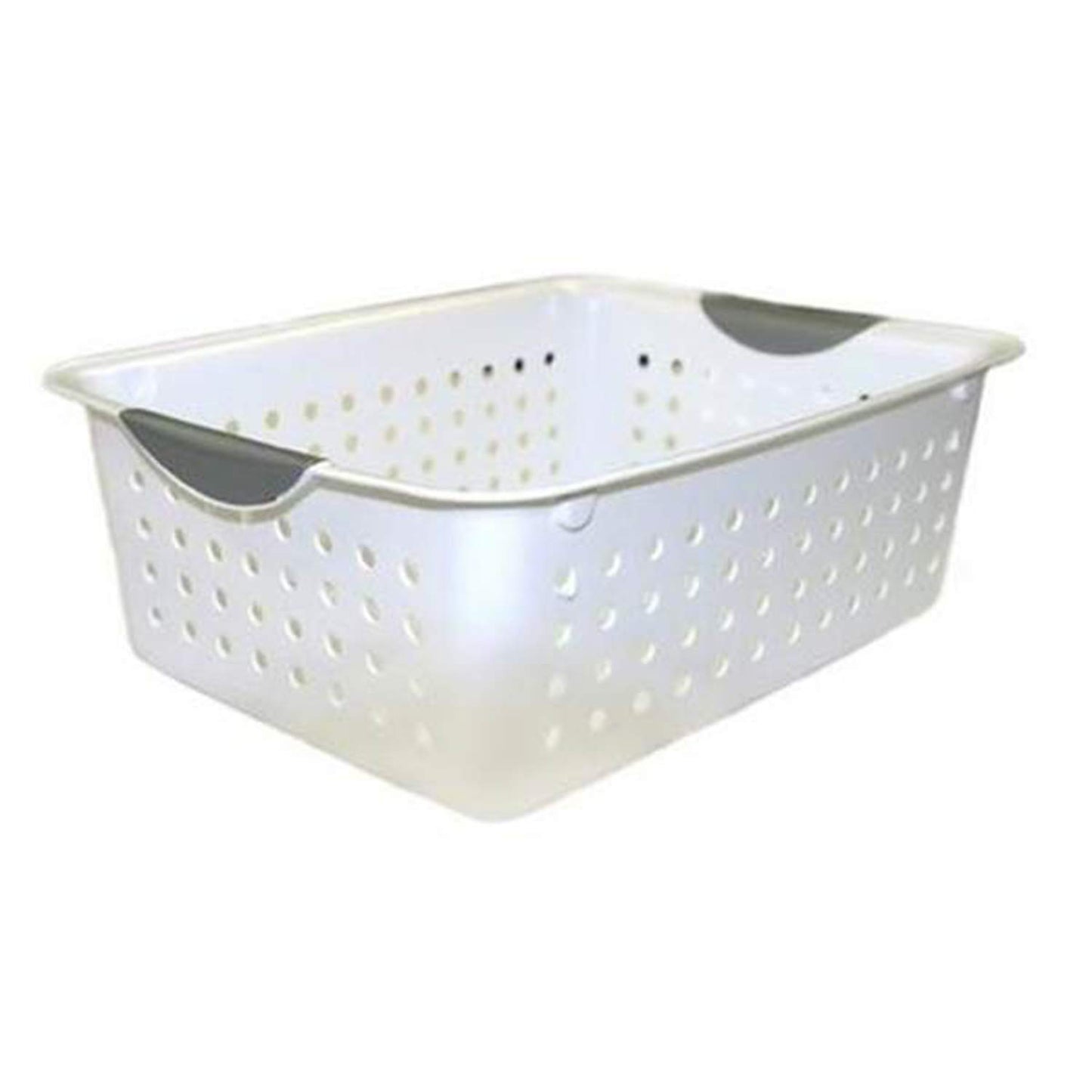 Sterilite Medium Ultra Basket, Closet Organizer Bin, Cabinets, Pantry, Shelving and Countertop Space, Open Container, White, 1-Pack
