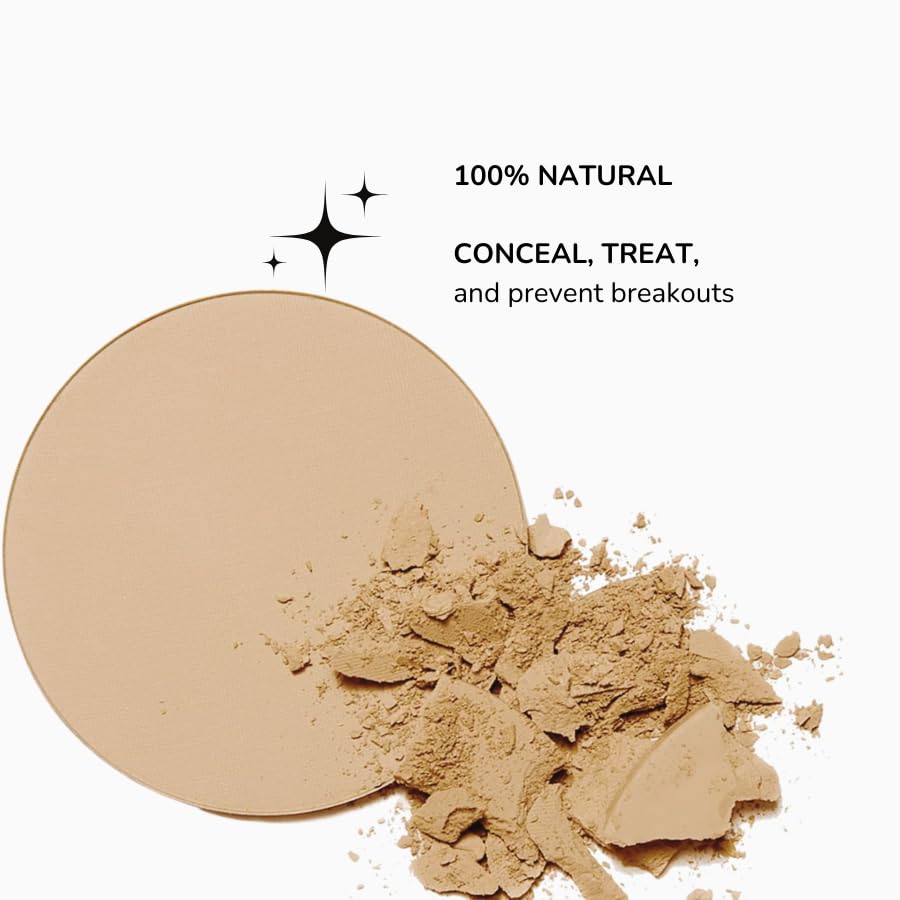 Emani Flawless Matte Powder Foundation - Mineral Compact Makeup for Sensitive Skin, Buildable Coverage, Shine Control, Long-Lasting Finish Up