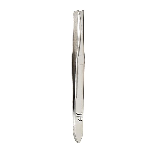 e.l.f. Slant Tweezer, Professional Quality Stainless Steel, Provides a Strong Grip, Removes Hairs Accurately, Shapes, Defines, Easy To Use
