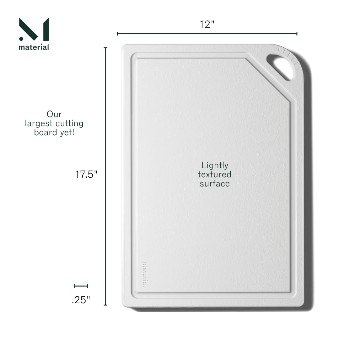 The MK Free Board - Large Plant-Based, Eco-Friendly Cutting Board, Dishwasher-Safe with Juice Groove and Free of Permanent Microplastics (Cloud)