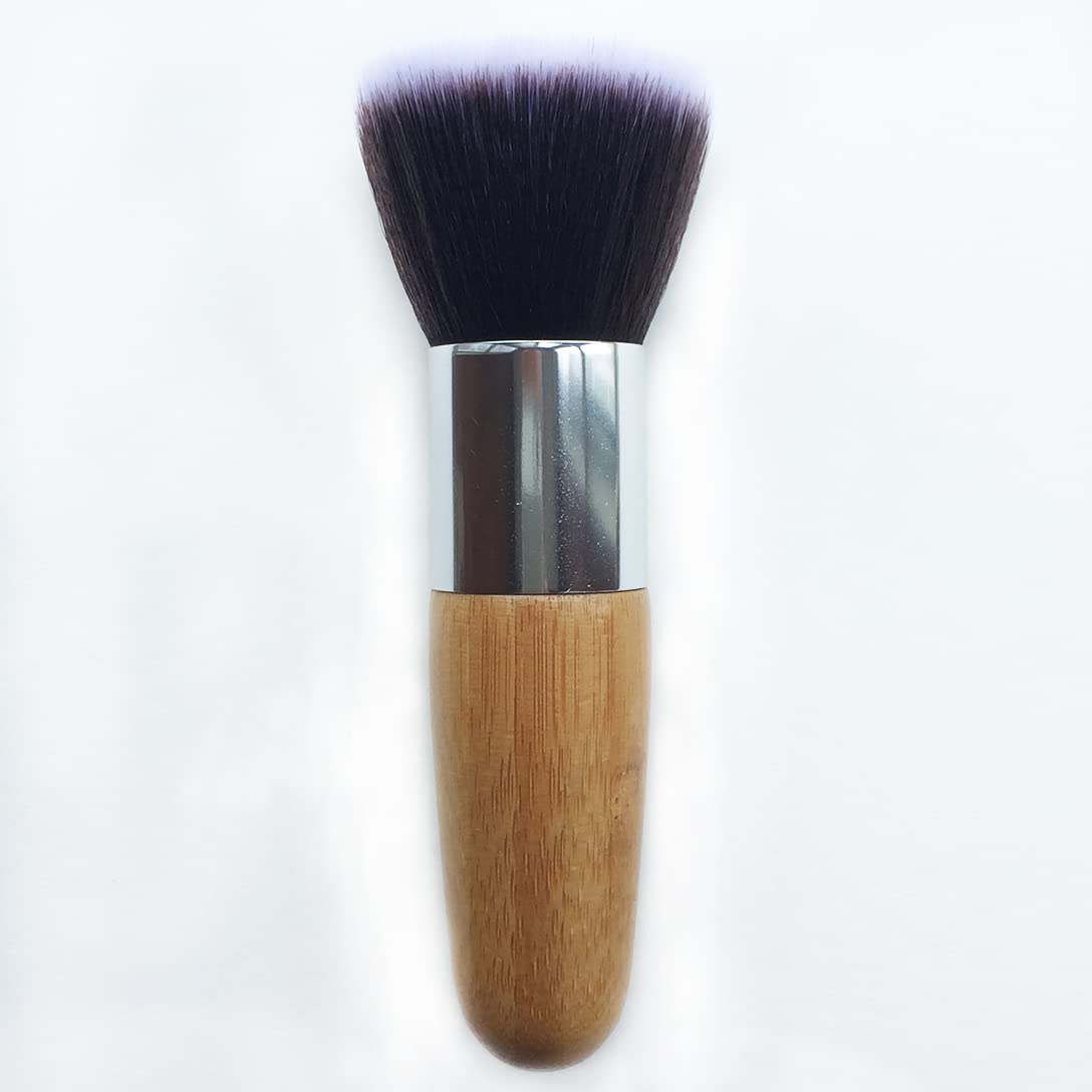 RN BEAUTY 2 Pieces Makeup Brushes Blush Brush Foundation Brush With Bamboo Handle Contour Bronzer Face Blender Brush for Liquid Cream Powder Mineral