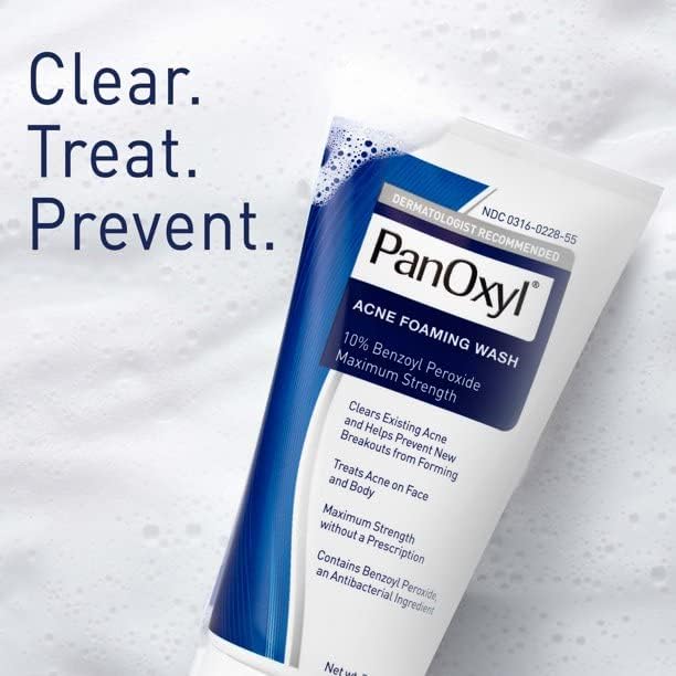 PanOxyl Foaming Acne Wash Maximum Strength 5.5 oz (Pack of 3) (09855)