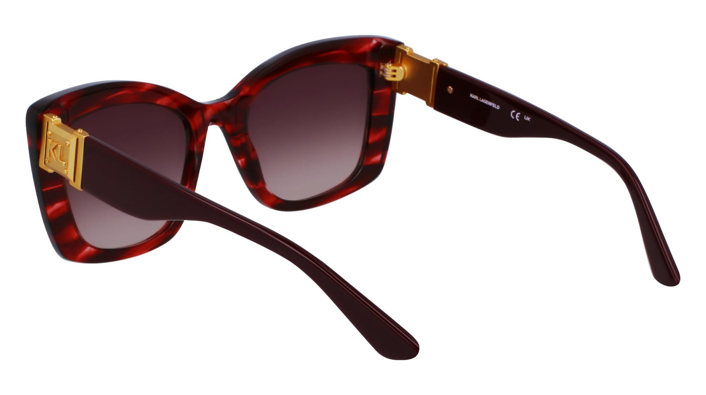 KARL LAGERFELD Women's Sunglasses KL6139S - Striped Red with Gradient Brown Lens