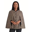 Kasper Women's Animal Print Snap-Front Cape