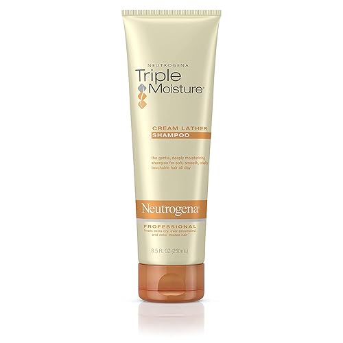 Neutrogena Triple Moisture Cream Lather Shampoo for Extra Dry Hair, Damaged & Over-Processed Hair, Hydrating with Olive, Meadowfoam & Sweet Almond