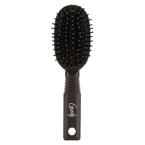 Goody Mini Cushion Hair Brush - Oval Travel Hairbrush for All Hair Types, Tangles Knots With Ease Without Tears or Breakage - Pain-Free Hair