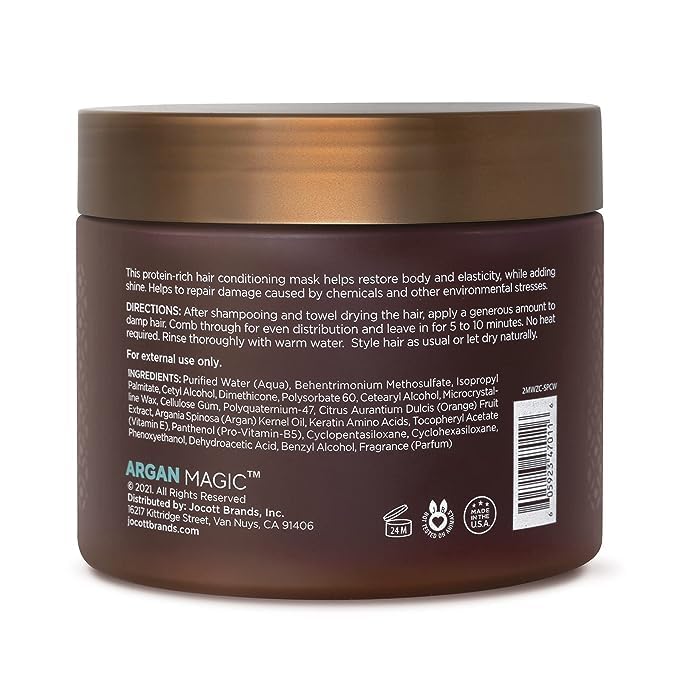 Argan Magic Restorative Hair Mask - Protein Rich Conditioning Hair Mask that Hydrates, Restores And Repairs Damaged Hair | Made in USA, Paraben Free