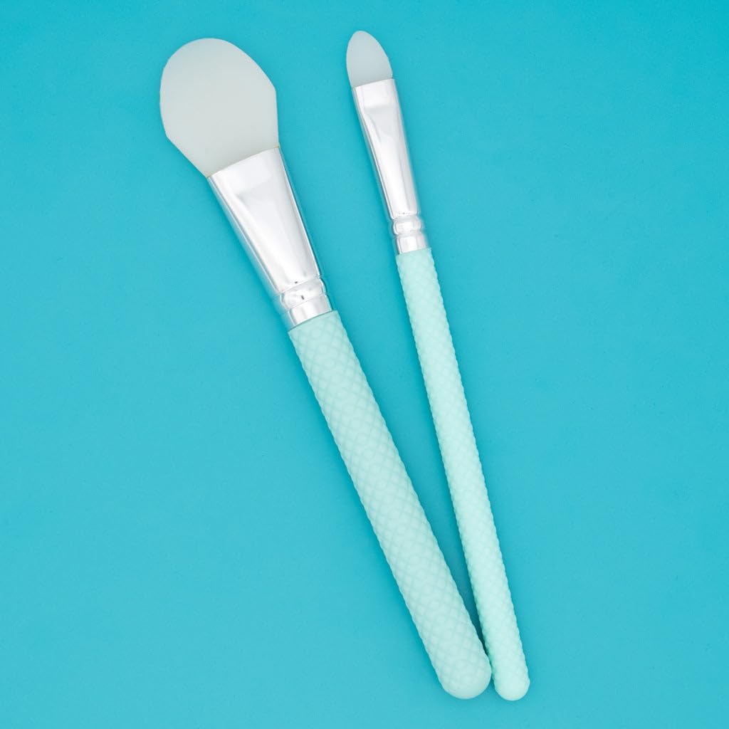 MODA Spa 2pc Silicone Face Mask Applicator Kit - Skincare Brush Set for Creams, Clays & Serums - Vegan & Mess-Free