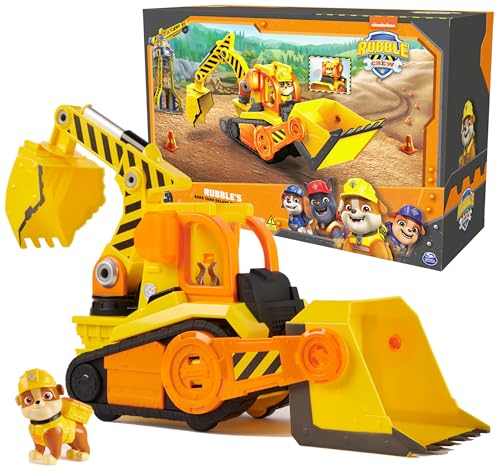 Rubble & Crew, Bark Yard Deluxe Bulldozer Construction Truck Toy with Lights, Sounds & Rubble Action Figure, Kids Toys for Boys & Girls Ages 3+