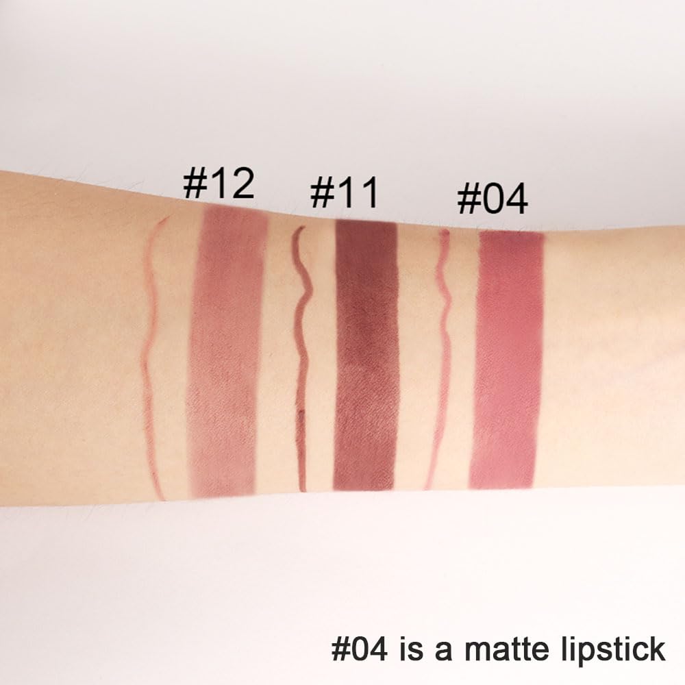 Kaely 2-in-1 Nude Brown Lip Liner & Lipstick Set Kit for Women, Matte Lips Kit with Lip Liner Lip Stains Long Lasting Waterproof 24 Hour Lipstick Beauty and Personal Care Kaely