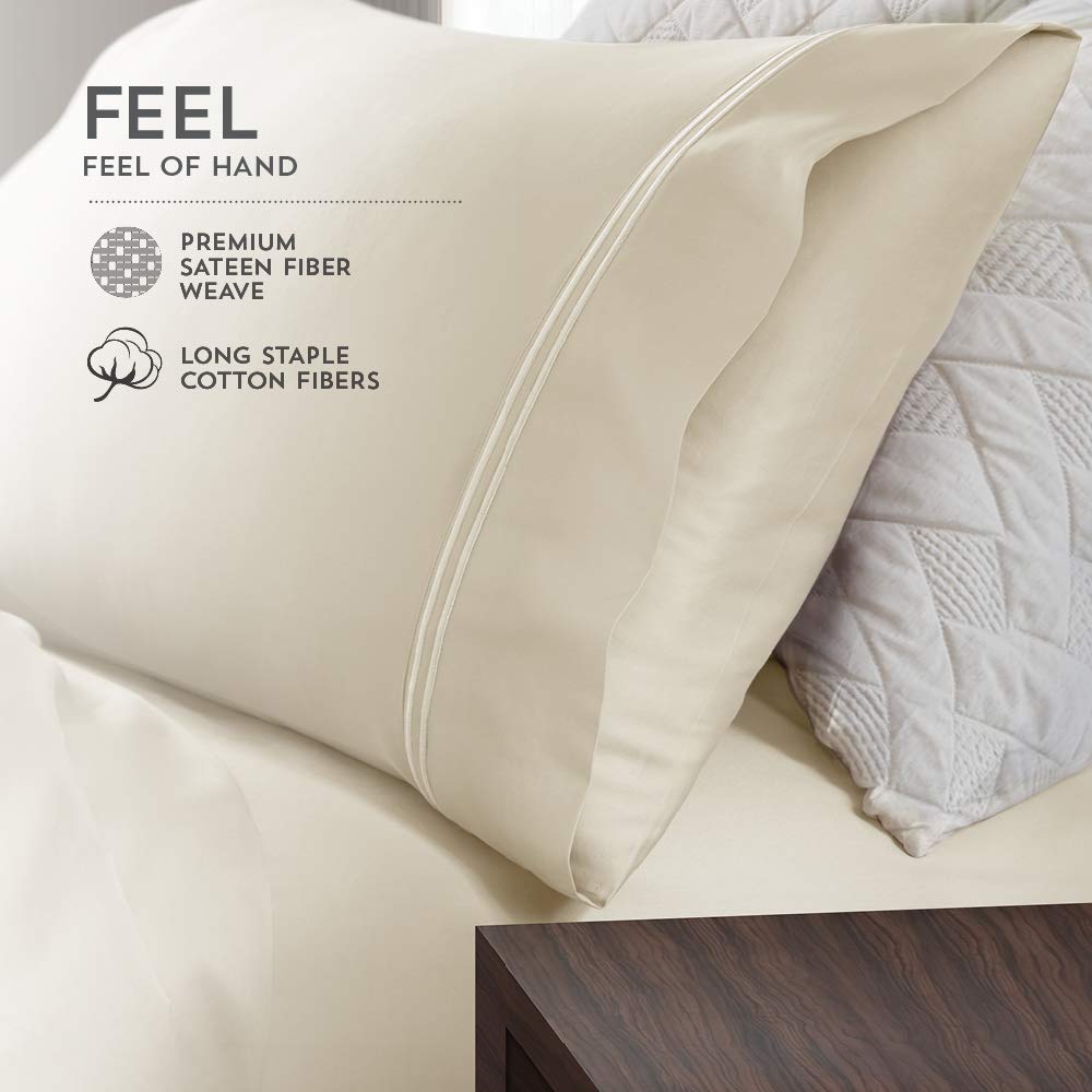 PureCare Elements Modal Pillowcase Set Featuring an enveloping Design, Standard, White (PCSMPC-S-WH)