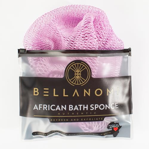 BELLANOMI African Exfoliating Net Sponge, Authentic, Ethically sourced from Nigeria, 45 inches Long, Back Scrubber for Daily use (Lilac) Beauty and Personal Care Bellanomi Default Title