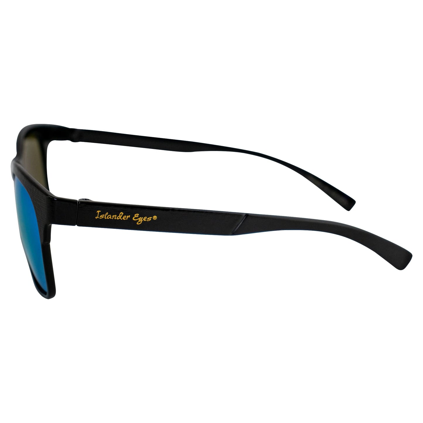 Islander Eyes Tahiti Polarized Sunglasses for Women Fashionable Black Frame w/Blue Mirror Lens