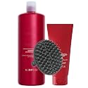 Ultimate Repair Shampoo 1 Liter & Conditioner 16.9oz Duo Set + M Hair Designs Scalp Brush - Keratin-Infused, Damage Repair, Sulfate-Free Hair Care