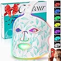 Red Light Therapy for Face, Led Contour Face Mask Light Therapy, 7+1 Color Near-infrared 850 Led Light Mask Portable and Rechargeable, Red Light