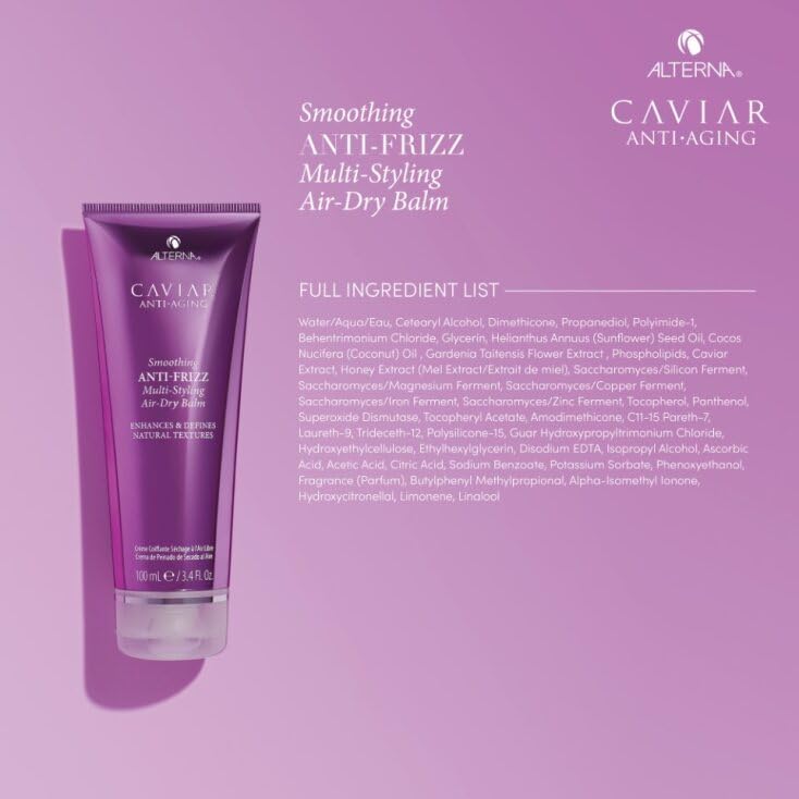 Alterna Caviar Anti-Aging Smoothing Anti-Frizz Multi-Styling Air Dry Balm, 3.4 Fl Oz | Controls Frizz With Light Hold | Adds Natural Shine | Sulfate