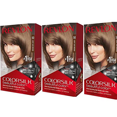 Revlon ColorSilk Hair Color, 50 Light Ash Brown 1 ea (Pack of 3)