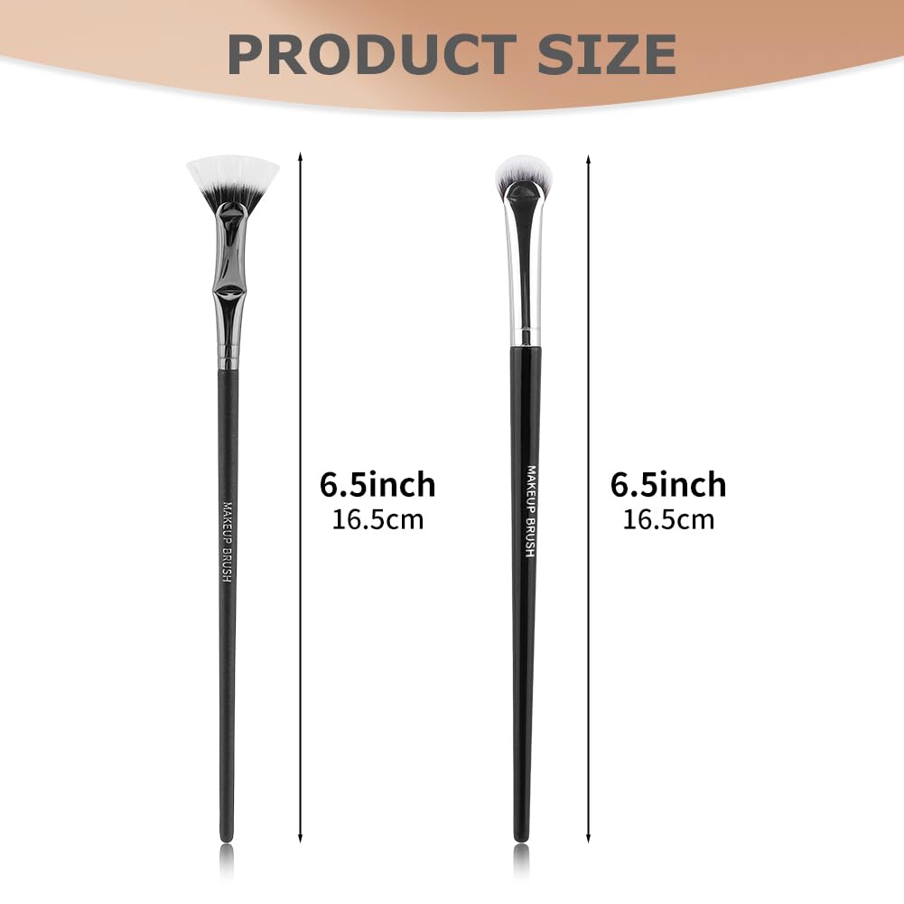 2pcs Multifunctional Folding Angle Scalloped Lash Brush For Women Girls, Compact Home Salon Comb, Separator Eyelash Brush, Angled Fan Shaped