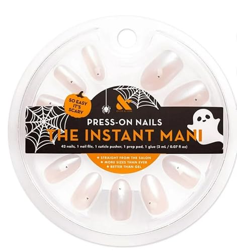 Olive & June Instant Mani Medium Oval Press-On Nails, Iridescent Ghosts, 42 Pieces Beauty & Personal Care Olive & June