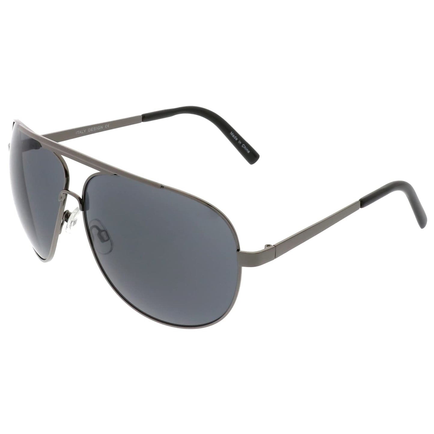 zeroUV Oversized Aviator Sunglasses for Men and Women, UV400 Protected 80s Style Large Aviators 70mm (Gunmetal/Smoke)