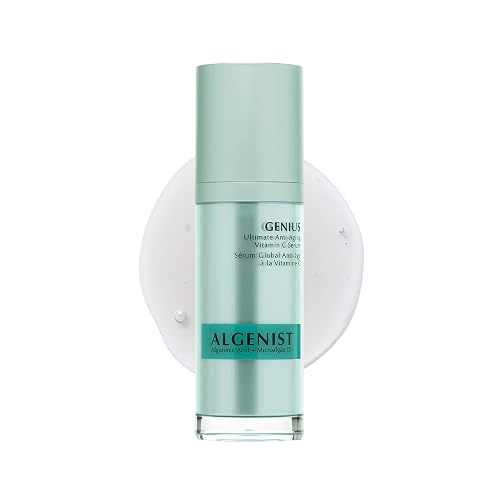 Algenist GENIUS Vitamin C Serum for Face - Anti Aging Serum with Alguronic Acid, Niacinamide & Microalgae Oil - Helps Brighten, Even Skin Tone, Reduce
