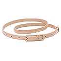 Selighting Womens Faux Leather Skinny Belts for Dresses - Khaki, One Size
