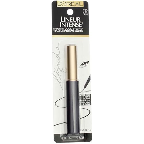 L'Oreal Paris Lineur Intense Brush Tip Liquid Eyeliner, 710 Black (Pack of 2)