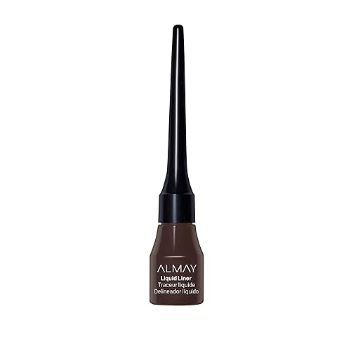 Almay Liquid Eyeliner, Waterproof, Fade-Proof Eye Makeup, Easy-to-Apply Liner Brush (Packaging May Vary), 222 Brown