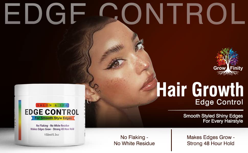 GrowFinity Hair Growth Gel with Biotin and Argan Oil for Rapid Growth | Strong 48-Hour Hold Styling Gel for Edges | Extra Large 5.3 Oz